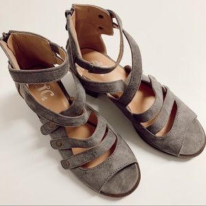 Strappy Faux Suede Heels